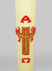Cierge Pascal Croix Relief Dorée - 88cm
