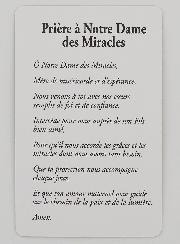 Carte de Prière à Notre Dame des Miracles