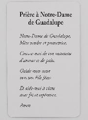 Carte de Prière à Notre Dame de Guadalupe