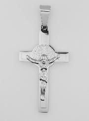 Pendentif Croix de Saint Benoît en Inox - 45mm