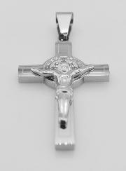 Pendentif Croix de Saint Benoît en Inox - 45mm