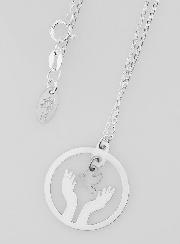 Collier Religieux Colombe & Mains - Argent 925/1000
