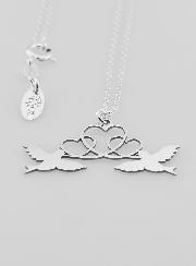 Collier Religieux Colombes & Coeurs - Argent 925/1000