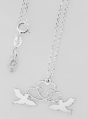 Collier Religieux Colombes & Coeurs - Argent 925/1000