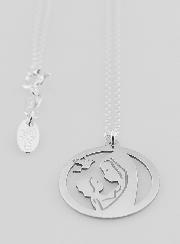 Collier Religieux Vierge à l'Enfant Argent 925/1000