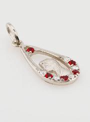 Pendentif Goutte Vierge Marie - Argent & Zirconium Rouge