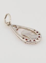 Pendentif Goutte Vierge Marie - Argent & Zirconium Rouge