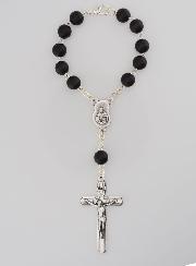 Dizainier Ste Vierge Marie Grains Noirs & Croix de Jésus