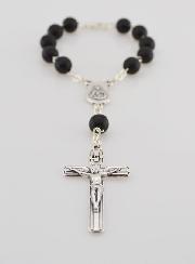 Dizainier Ste Vierge Marie Grains Noirs & Croix de Jésus