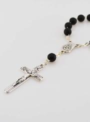 Dizainier Ste Vierge Marie Grains Noirs & Croix de Jésus