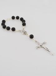 Dizainier Ste Vierge Marie Grains Noirs & Croix de Jésus