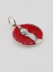 Médaille Sainte Marie-Madeleine Argentée & Émail Rouge - 18 mm