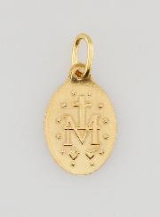Médaille Miraculeuse Dorée - Email Turquoise - 15 mm