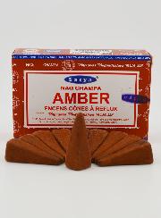 Encens Ambre Satya - 10 Cônes à Reflux