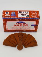 Encens Ambre Satya - 10 Cônes à Reflux
