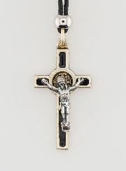 Collier Religieux Croix de Saint Benoit - Noir