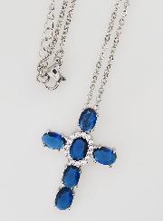 Collier Religieux en Laiton - Croix Bleue
