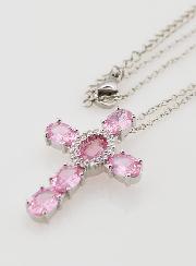 Collier Religieux en Laiton - Croix Rose