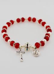 Bracelet Religieux Vierge Miraculeuse - Rouge