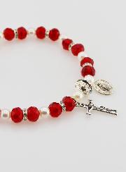 Bracelet Religieux Vierge Miraculeuse - Rouge