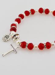 Bracelet Religieux Vierge Miraculeuse - Rouge
