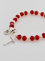 Bracelet Dizainier Croix et Miraculeuse - Rouge