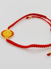 Bracelet Réglable Médaille de Saint Benoît - Rouge