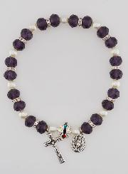 Bracelet Religieux Vierge Miraculeuse - Violet