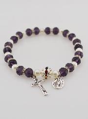 Bracelet Religieux Vierge Miraculeuse - Violet