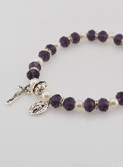 Bracelet Religieux Vierge Miraculeuse - Violet