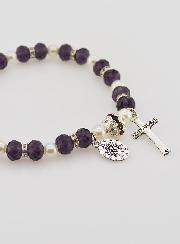 Bracelet Dizainier Croix et Miraculeuse - Violet