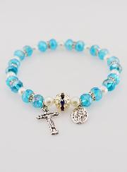 Bracelet Religieux Vierge Miraculeuse - Bleu Ciel