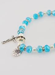 Bracelet Religieux Vierge Miraculeuse - Bleu Ciel