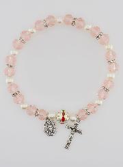 Bracelet Religieux Vierge Miraculeuse - Rose