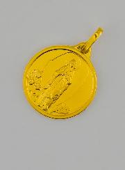 Médaille Notre Dame de Lourdes en Or 9k - 14mm