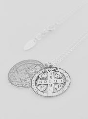 Collier Religieux Saint Benoît en Argent 20mm