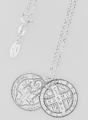 Collier Religieux Saint Benoît en Argent 20mm