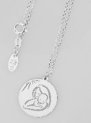 Collier Religieux Vierge à l'Enfant en Argent 20mm