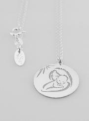 Collier Religieux Vierge à l'Enfant en Argent 20mm