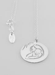 Médaille Vierge à l'Enfant & Chaîne - Argent 925