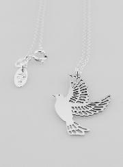 Collier Religieux Colombe Ajourée - Argent 925/1000