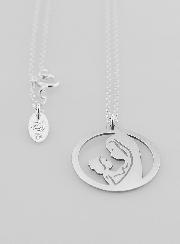 Collier Religieux Vierge à l'Enfant en Argent 20mm