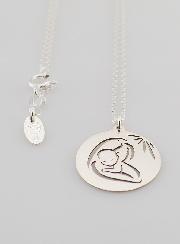 Collier Religieux Vierge à l'Enfant en Argent 20mm