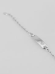Gourmette Enfant en Argent Plaque Coeur - Maille 2,6mm
