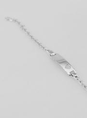 Gourmette de Baptême en Argent Plaque Coeur - Maille 2,6mm