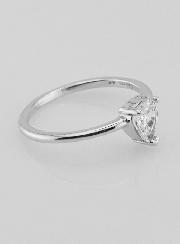 Bague Solitaire Goutte Argent et Zircon - T54