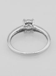 Bague Solitaire Argent et Zircon - T54