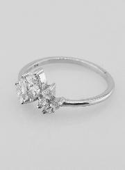 Bague Couronne Argent et Zircons - T54