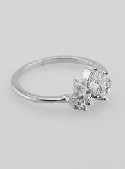 Bague Couronne Argent et Zircons - T54