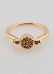 Bague en Plaqué Or Solitaire Double Face - T56